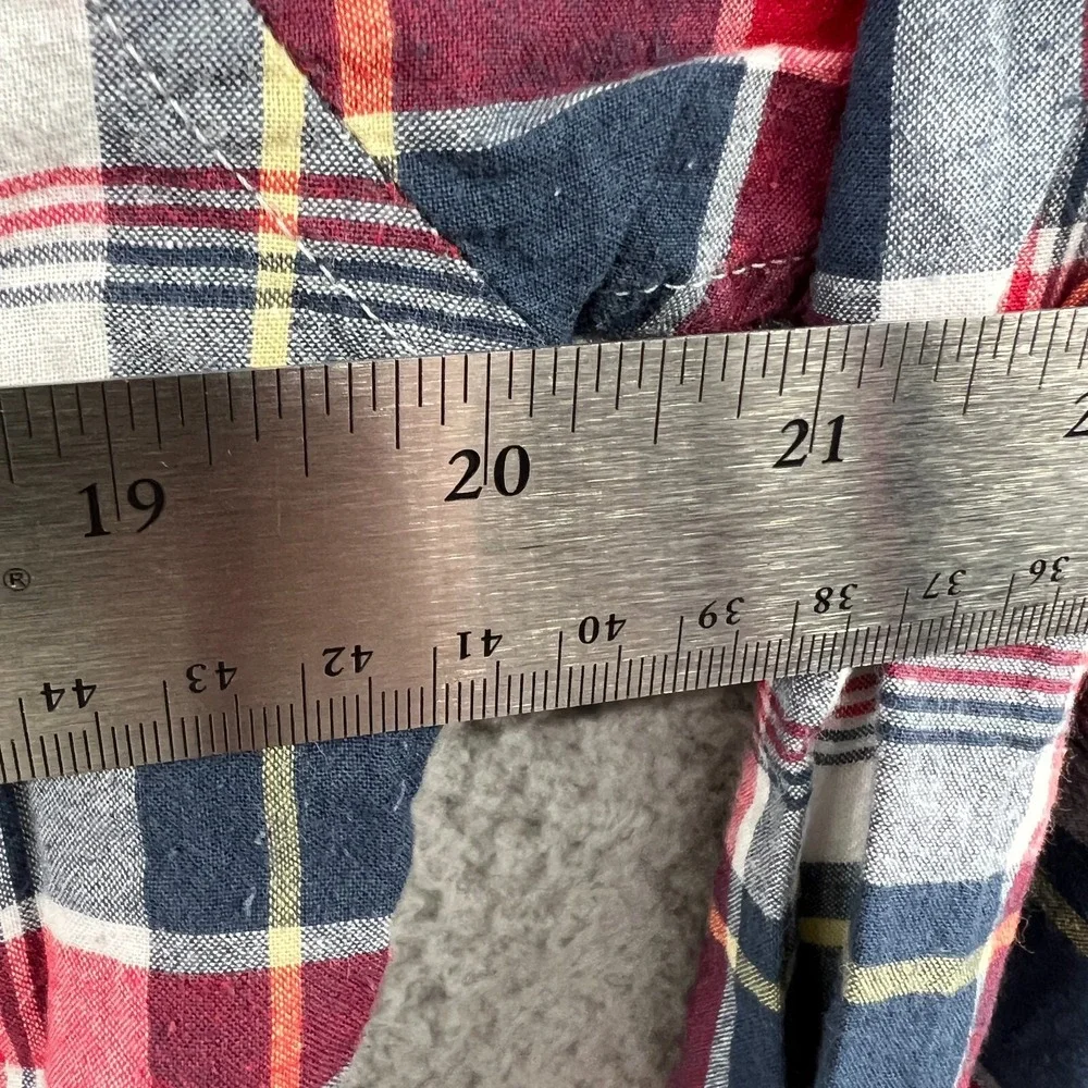 J Crew Mens Indian Madras Plaid Shirt Medium Slim Fit Preppy Heritage Ivy League